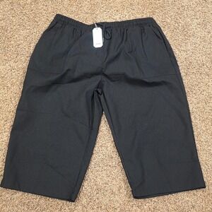 Coofandy Capri Womens Black XXL Pull On Drawstring Elastic Waist Everyday